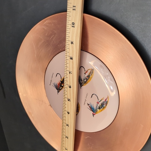 Fantasy Copperware,Hand Wrought Decorative Plate with Enameled Center . - Picture 9 of 9